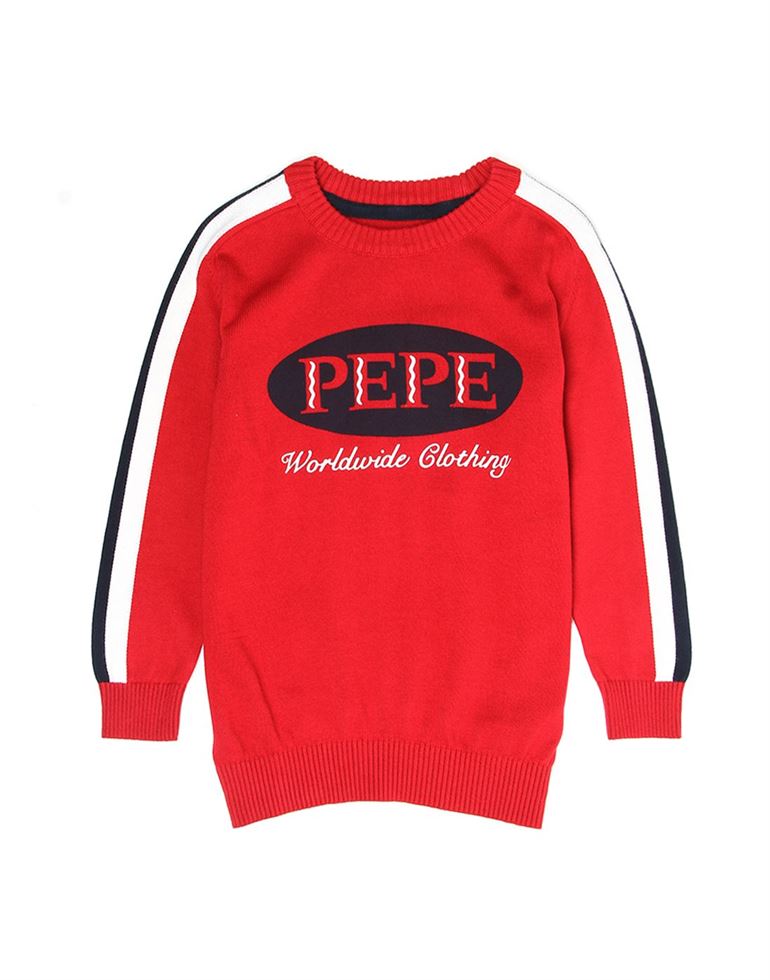 Pepe Kids Boys Red Casual Wear Sweater